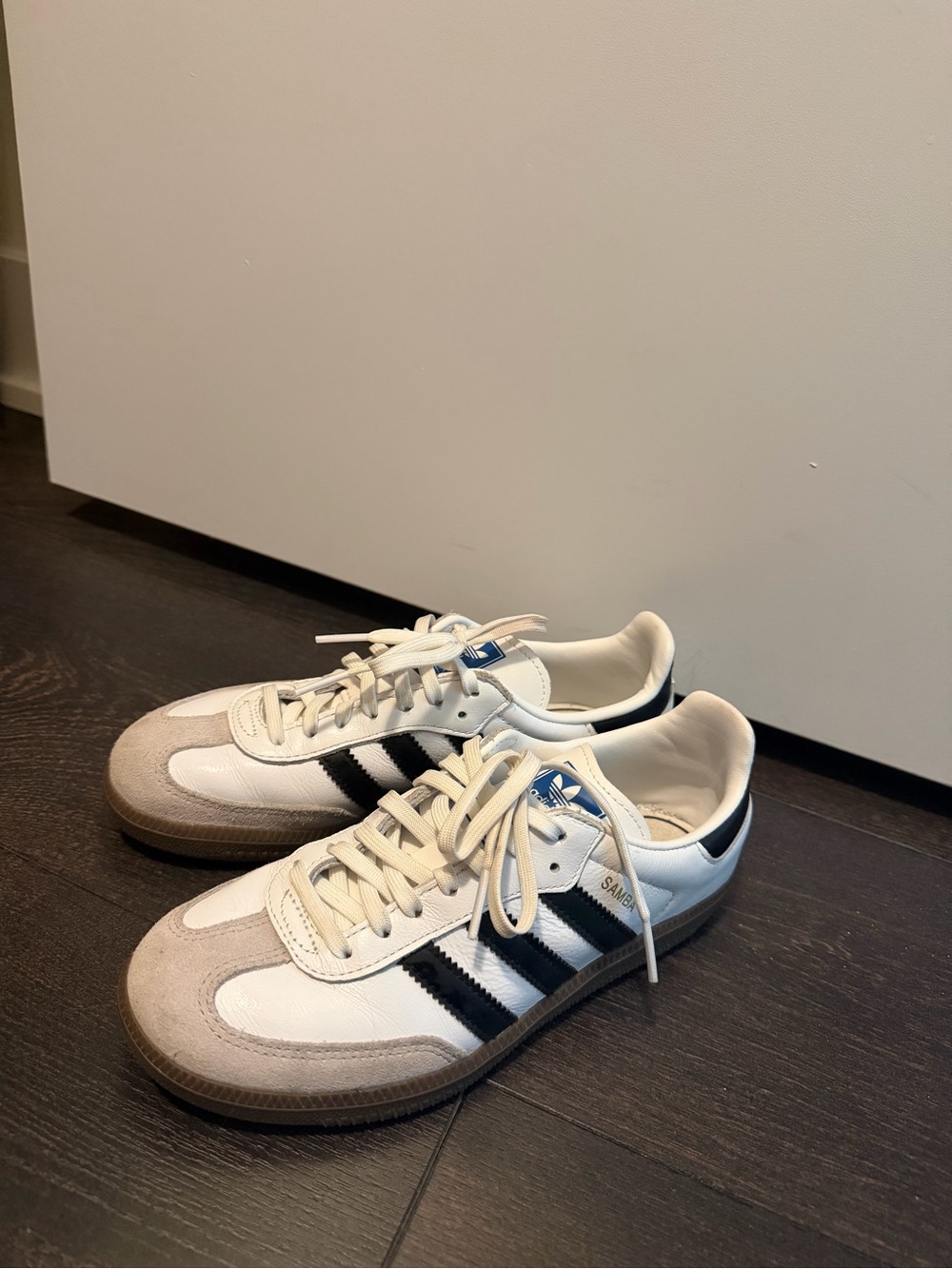 adidas Samba Sneakers in White, Black & Tan
